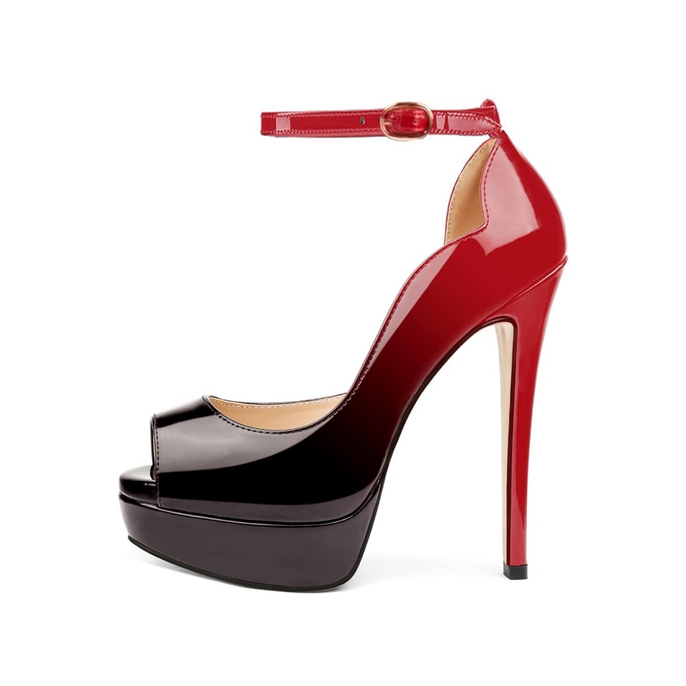 MERUMOTE Women's Platform Stiletto Heels Shoes Peep Toe Pumps 6 inch Heels